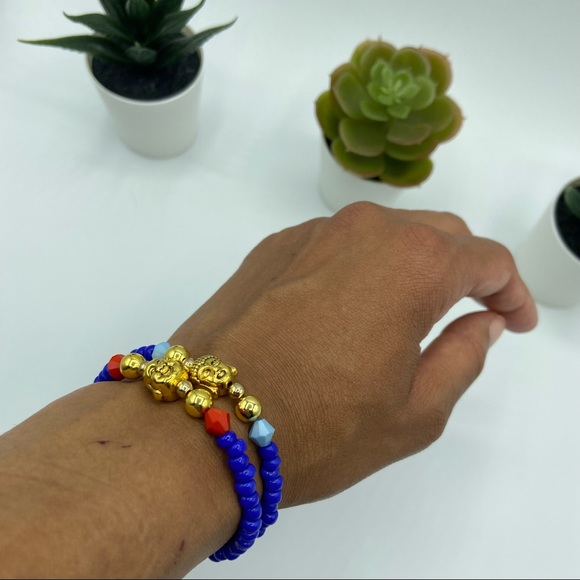 Buddha Head Tibetan Style Stretch Bead Bracelet Set - Picture 10 of 12